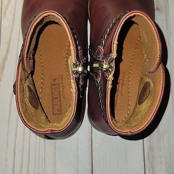 Pikolinos Royal NAW4D-8908 Garnet Leather Ankle Booties Boots sz 36 - Picture 11 of 12